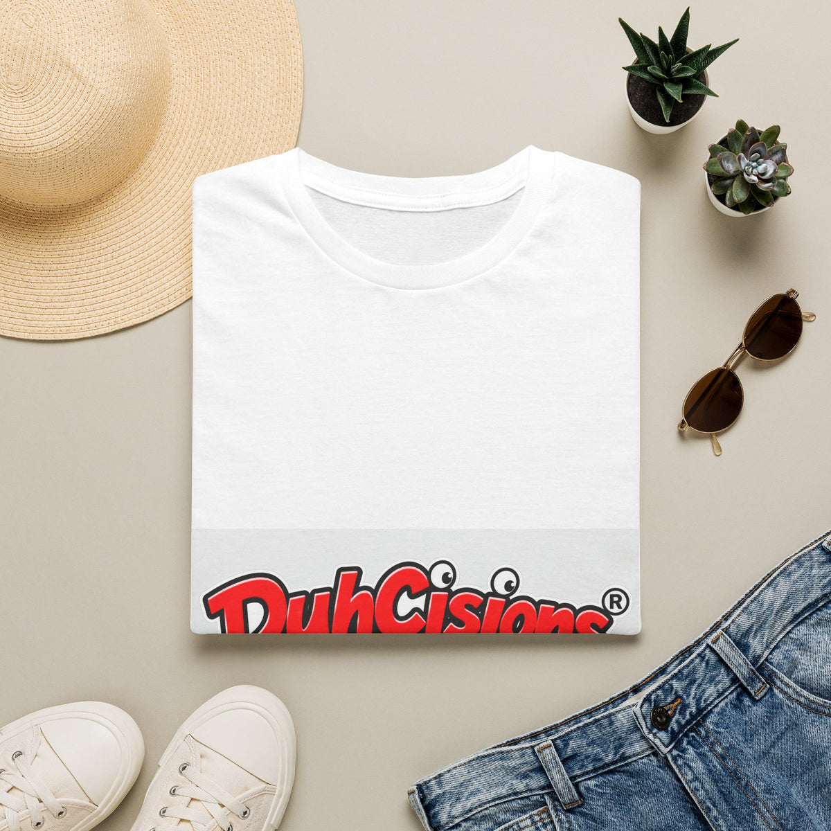 DuhCisions Logo T-Shirt — Retro Red Graphic Tee